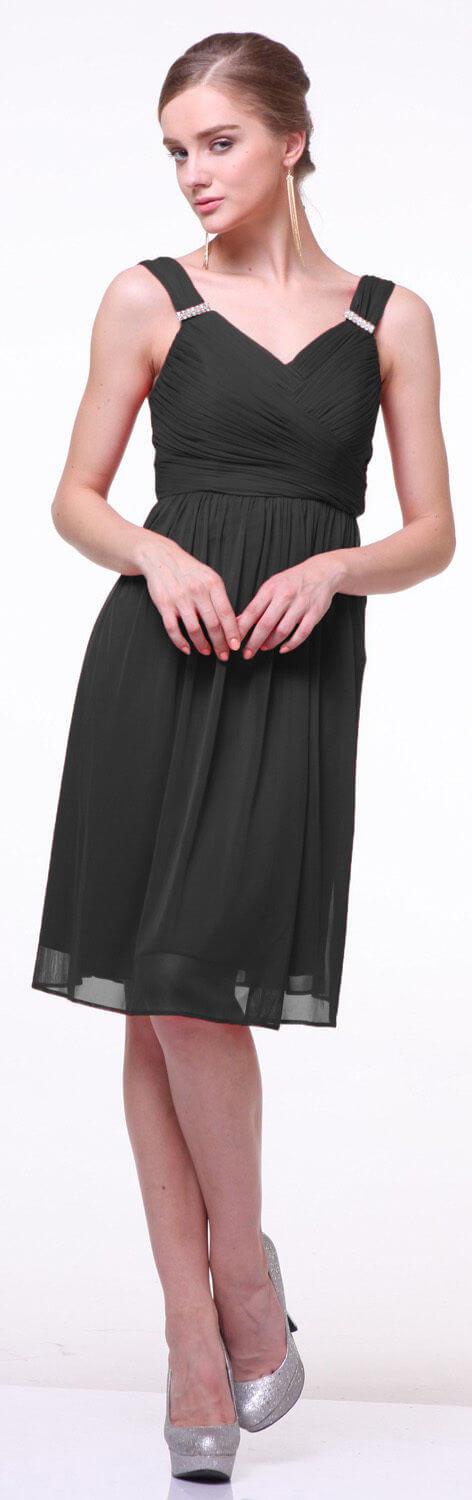 Short Bridesmaids Sleeveless Chiffon Prom Cocktail Dress - The Dress Outlet Cinderella Divine