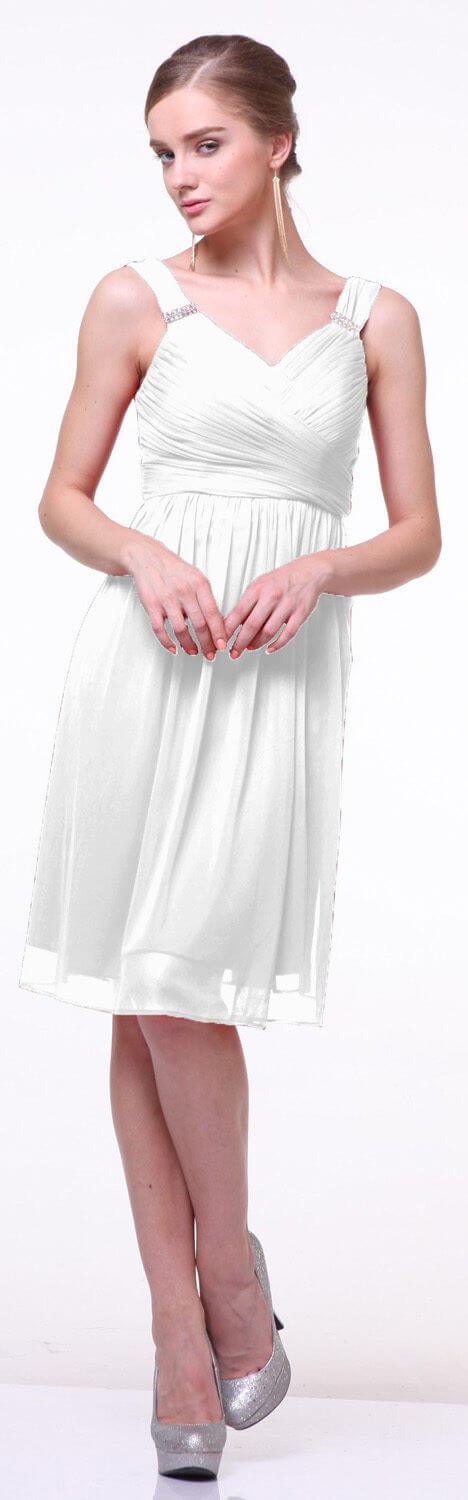 Short Bridesmaids Sleeveless Chiffon Prom Cocktail Dress - The Dress Outlet Cinderella Divine