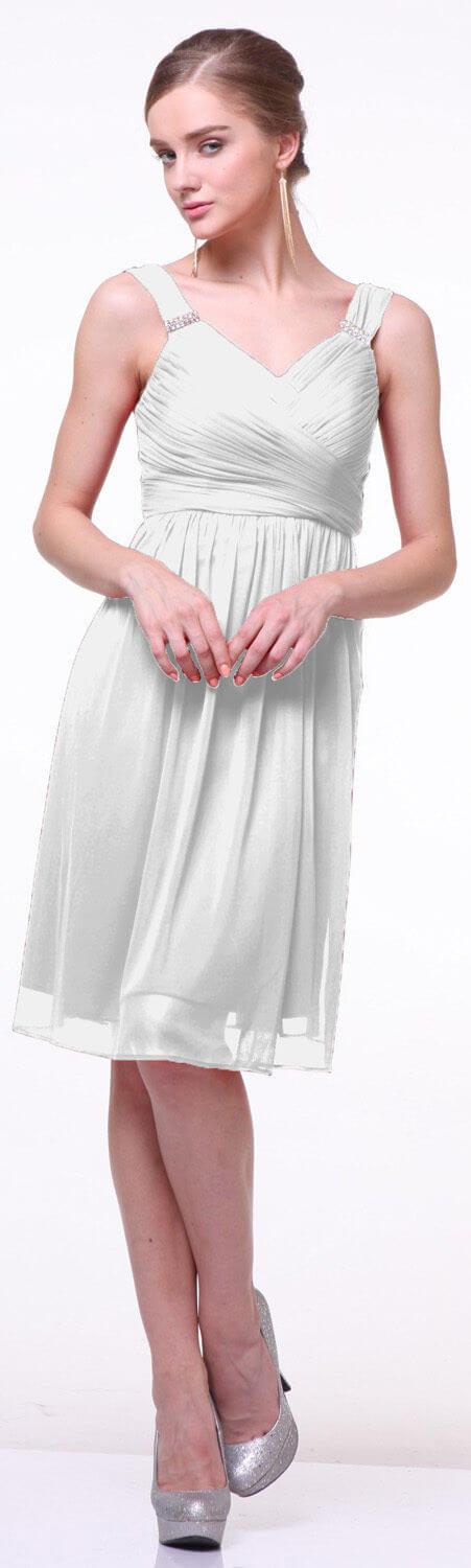 Short Bridesmaids Sleeveless Chiffon Prom Cocktail Dress - The Dress Outlet Cinderella Divine