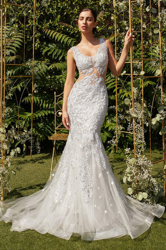 Long Fitted Wedding Dress - The Dress Outlet