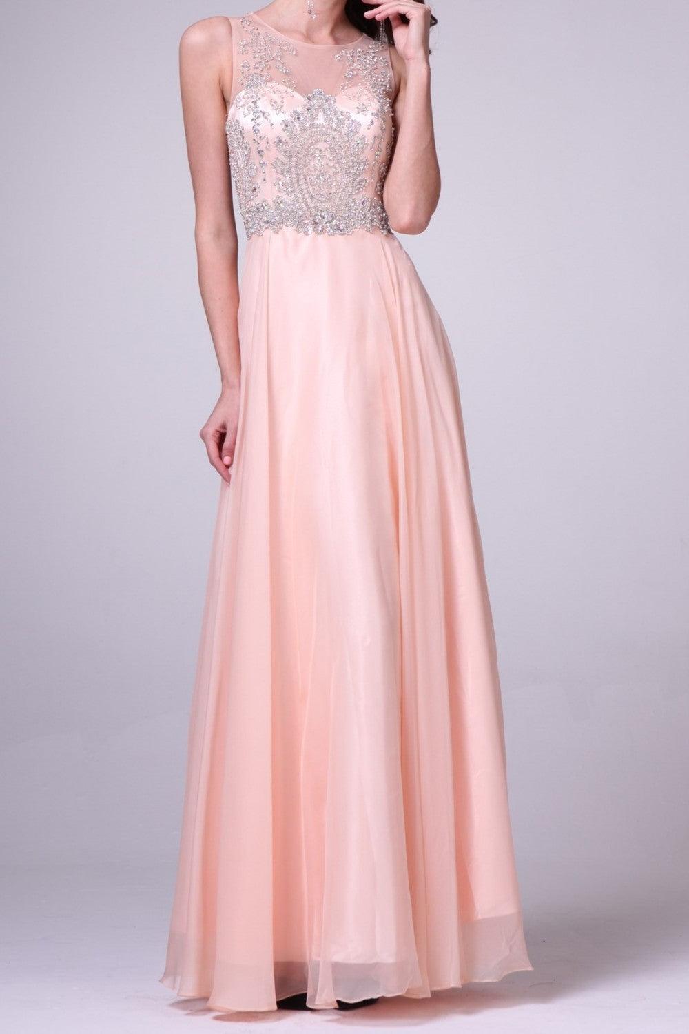 Long Prom Dress Sleeveless Evening Gown - The Dress Outlet Cinderella Divine