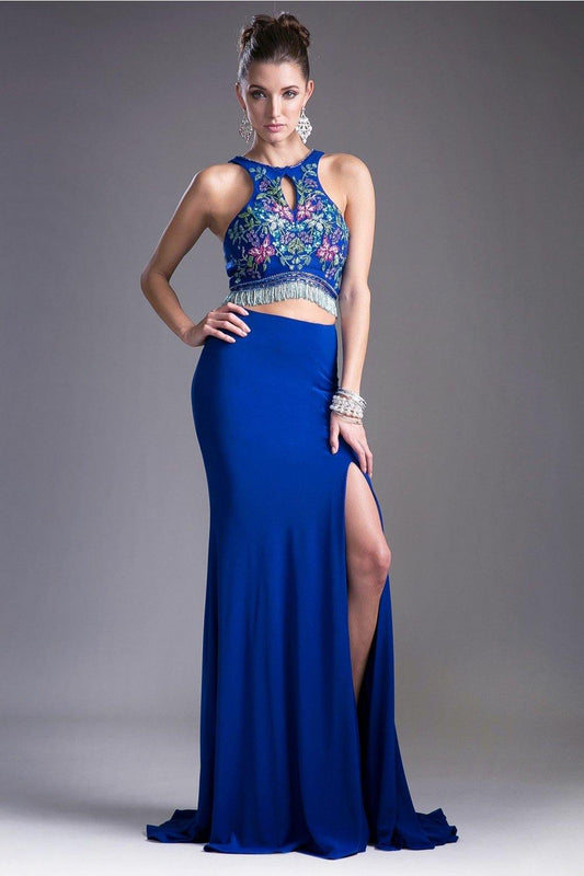 Prom Two Piece Fitted Dress - The Dress Outlet