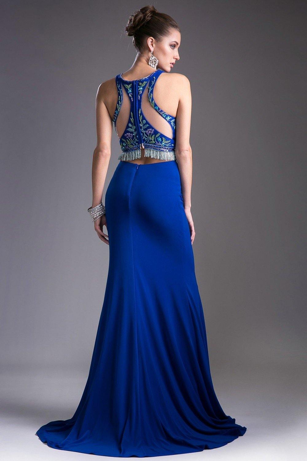 Prom Two Piece Fitted Dress - The Dress Outlet