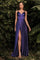 Long Sexy Slit Prom Gown Evening Dress Purple
