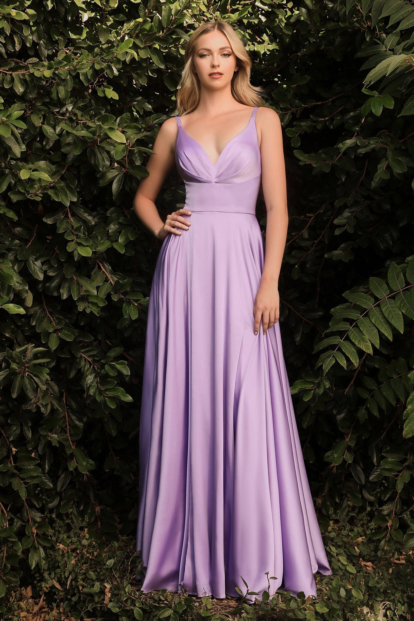 Long Sexy Slit Prom Gown Evening Dress Lavender
