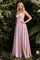 Long Sexy Slit Prom Gown Evening Dress Mauve