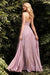 Long Sexy Slit Prom Gown Evening Dress Mauve