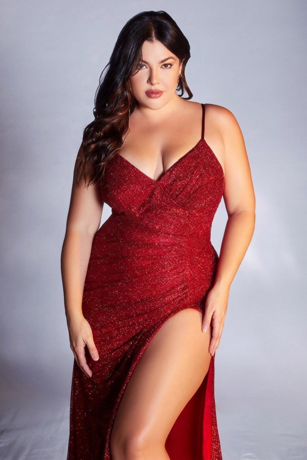 Sexy Glitter Red Prom Dress - The Dress Outlet