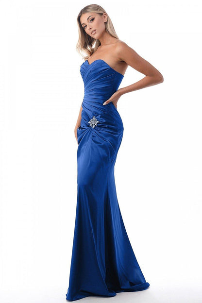 Long Strapless Formal Dress Bridesmaid - The Dress Outlet