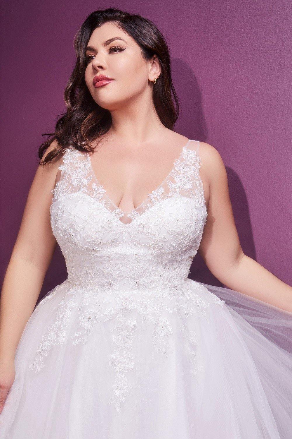 Long Plus Size Wedding Dress - The Dress Outlet