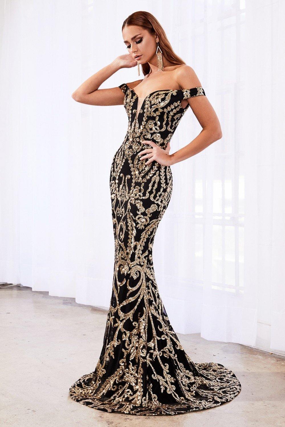 Long Fitted Evening Gown - The Dress Outlet