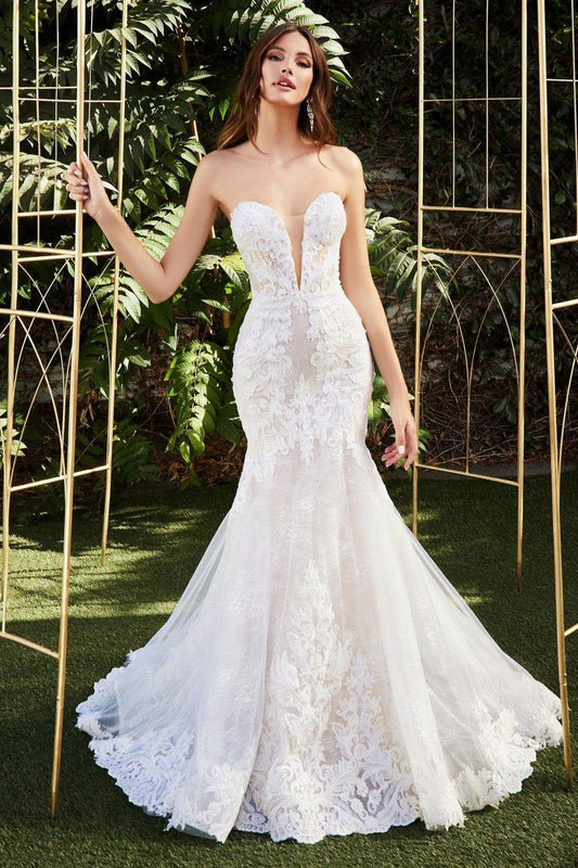 Long Fitted Wedding Gown - The Dress Outlet