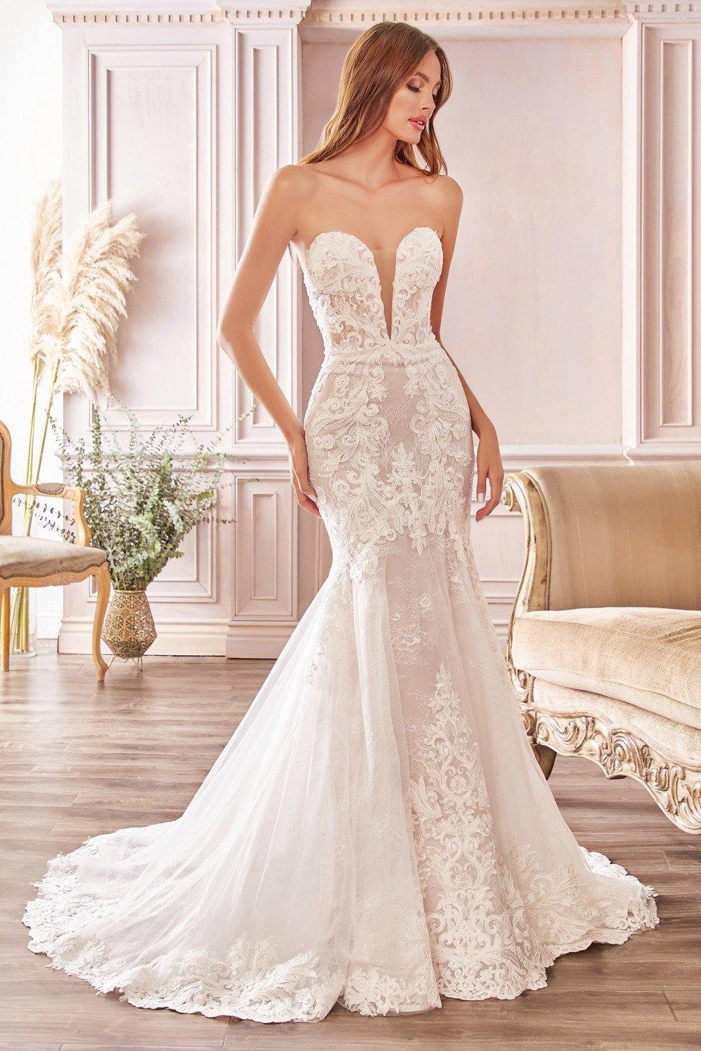 Long Fitted Wedding Gown - The Dress Outlet