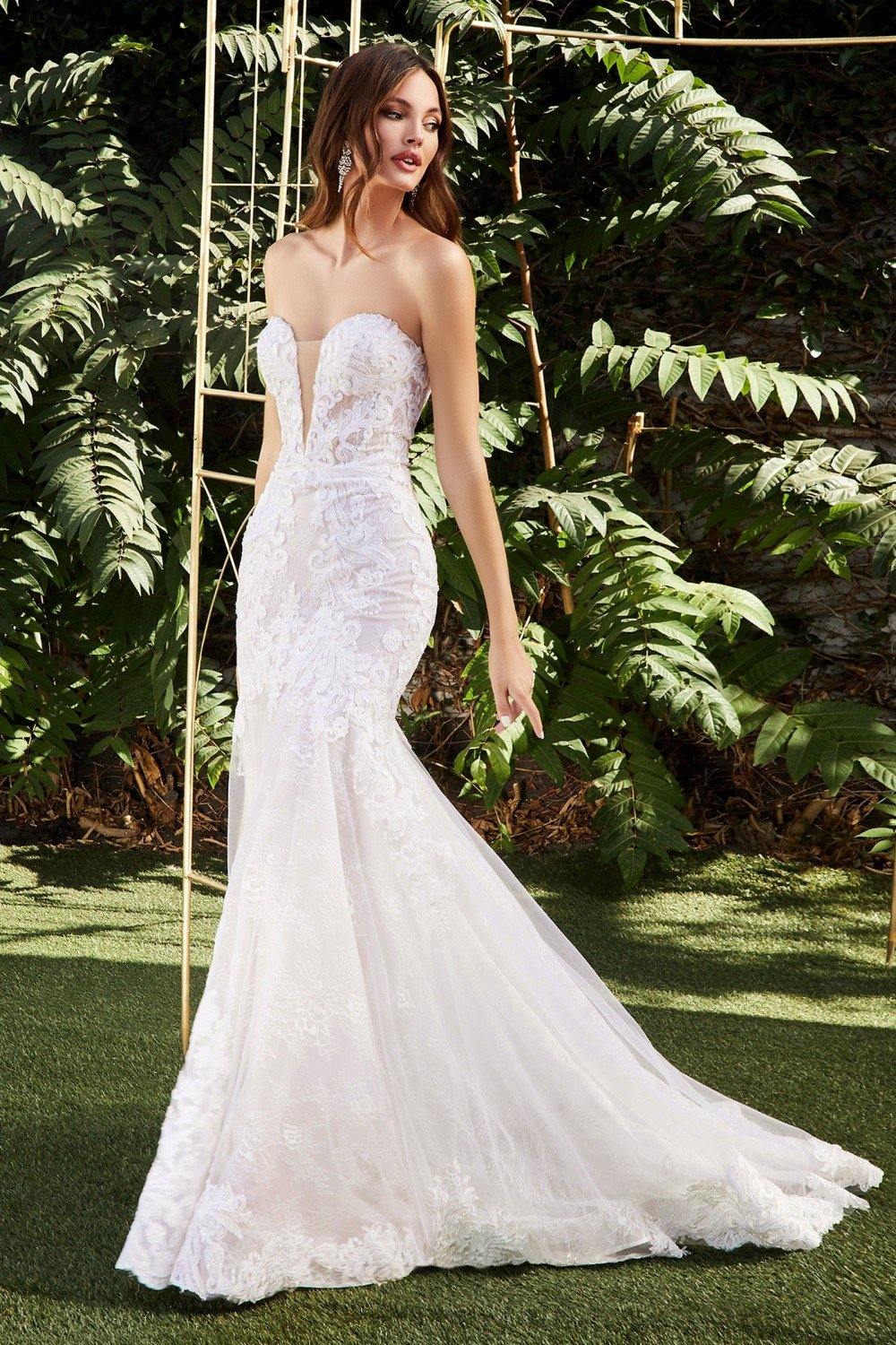Long Fitted Wedding Gown - The Dress Outlet