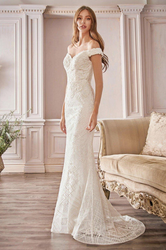 Long Fitted Wedding Dress - The Dress Outlet