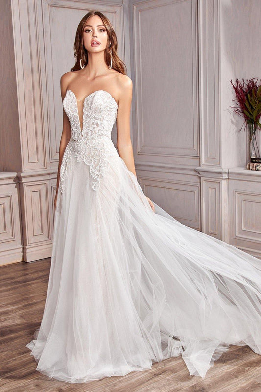 Strapless Long Bridal Gown - The Dress Outlet