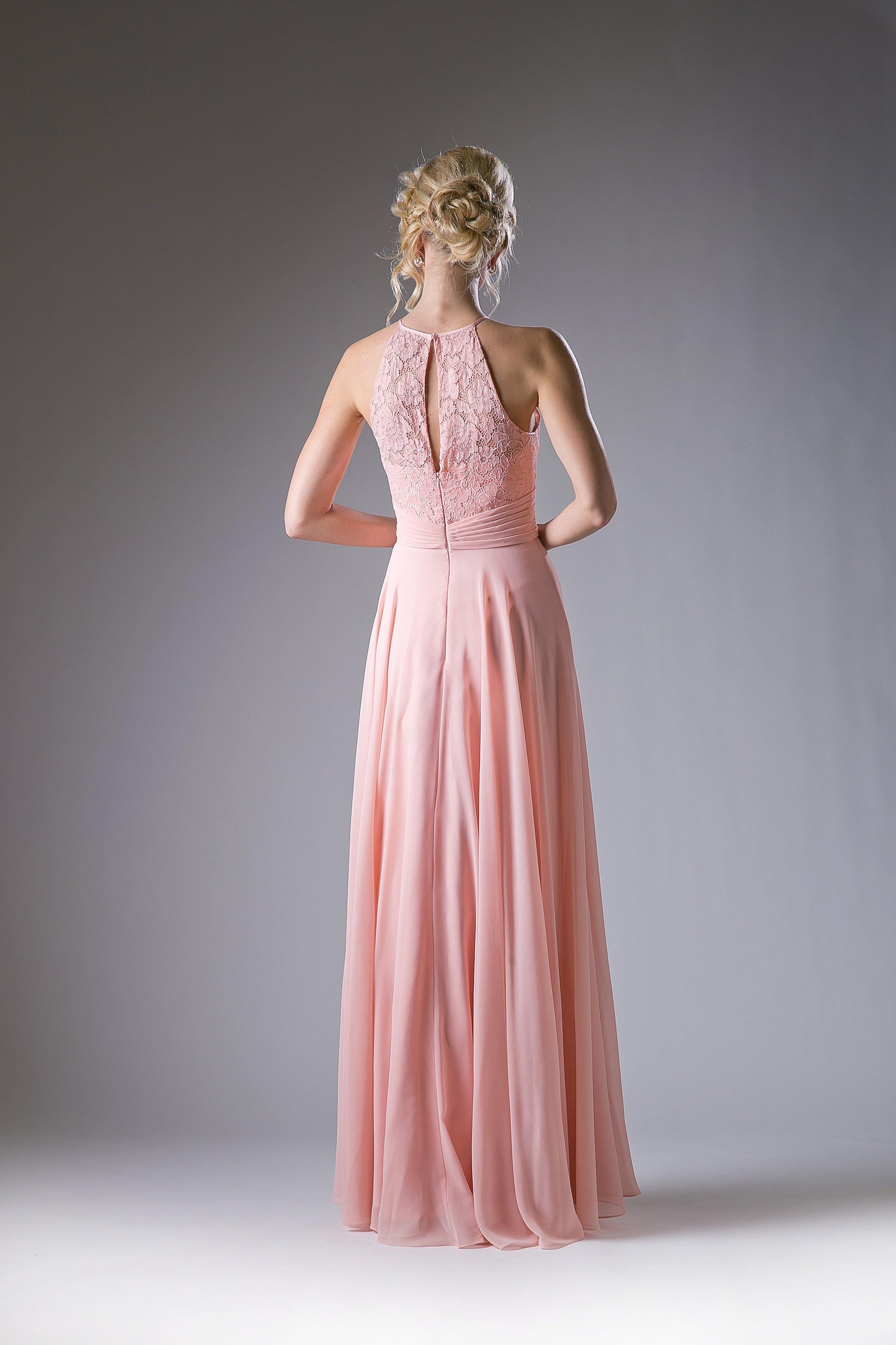 Long Formal Dress Halter Bridesmaid - The Dress Outlet Cinderella Divine