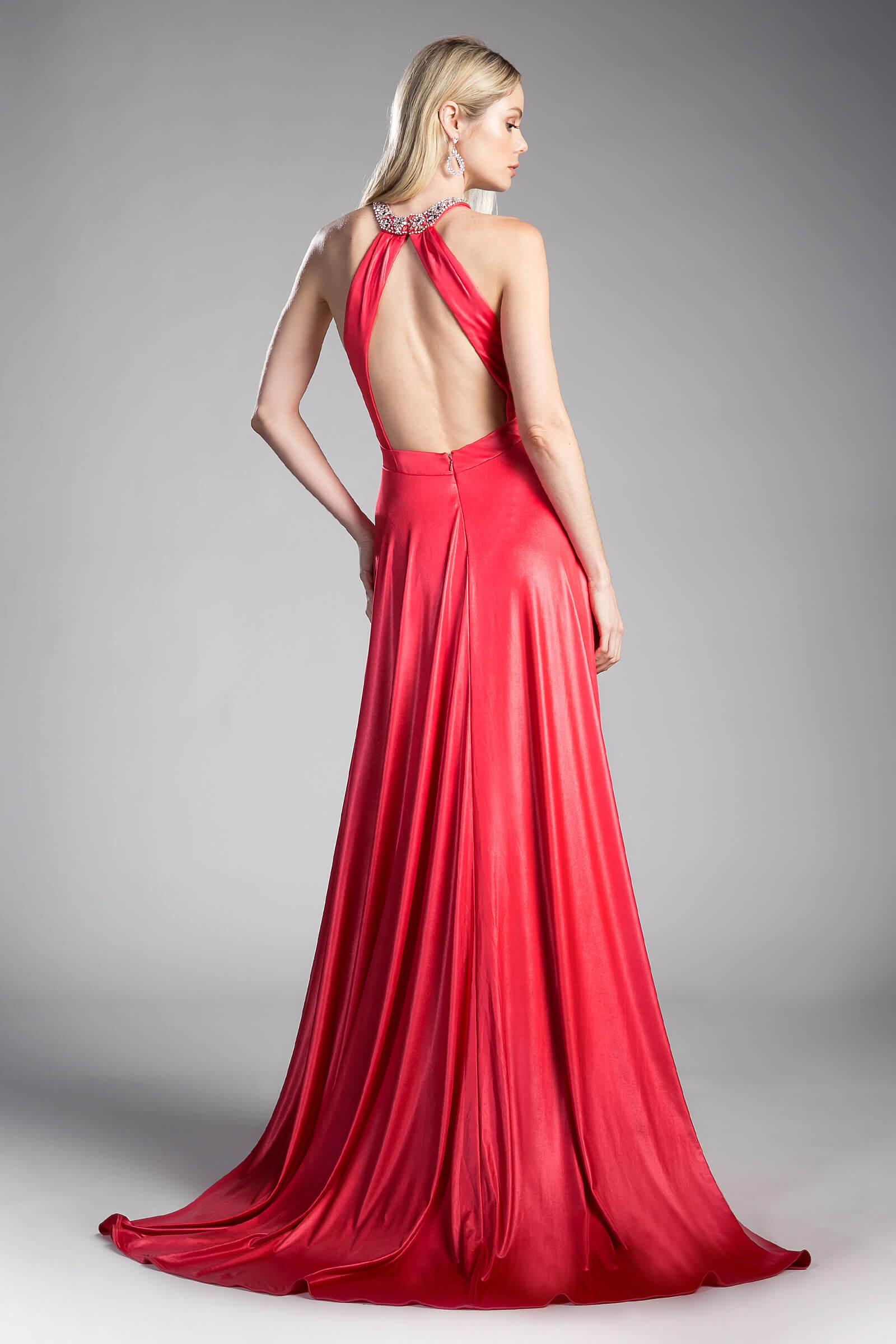Long Formal Halter Prom Dress Evening Gown - The Dress Outlet Cinderella Divine