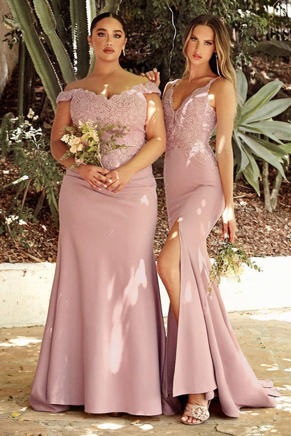 Long Off Shoulder Formal Prom Dress Gown - The Dress Outlet