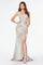 Long Formal Form Fitting Glitter Prom Dress - The Dress Outlet Cinderella Divine