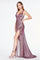 Long Formal Form Fitting Glitter Prom Dress - The Dress Outlet Cinderella Divine