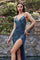Cinderella Divine CH225 Prom Long Spaghetti Strap Evening Gown Lapis Blue
