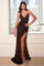 Cinderella Divine CH225 Prom Long Spaghetti Strap Evening Gown Mahogany