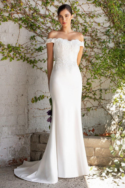 Fitted Long Bridal Gown - The Dress Outlet