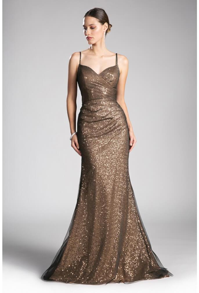 Long Plus Size Sequins Evening Prom Dress - The Dress Outlet Cinderella Divine