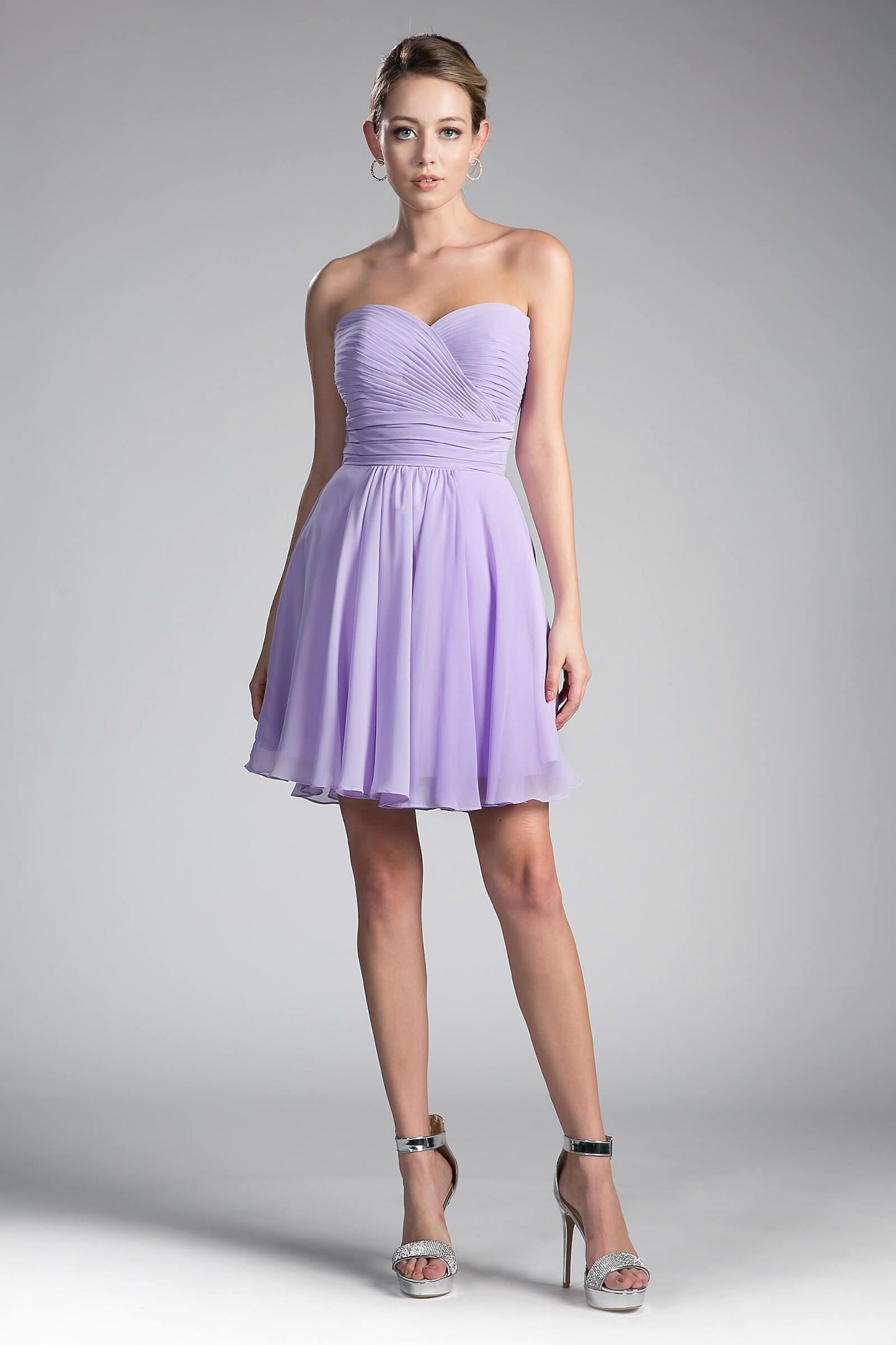 Bridesmaids Short Strapless Chiffon Prom Dress - The Dress Outlet Cinderella Divine