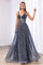 Long A Line Prom Metallic Dress Evening Gown - The Dress Outlet