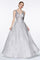 Long A Line Prom Metallic Dress Evening Gown - The Dress Outlet
