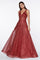 Long A Line Prom Metallic Dress Evening Gown - The Dress Outlet