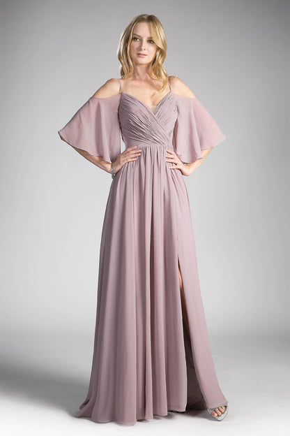 Formal Long Dress Bridesmaids with Sleeves - The Dress Outlet Cinderella Divine