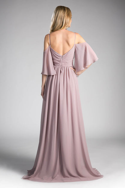 Formal Long Dress Bridesmaids with Sleeves - The Dress Outlet Cinderella Divine