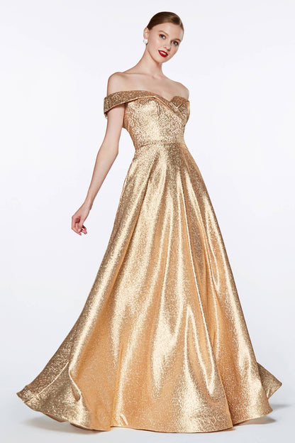 Long Off The Shoulder Prom Dress Gown - The Dress Outlet Cinderella Divine