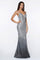 Long Glitter Metallic Prom Gown - The Dress Outlet Cinderella Divine