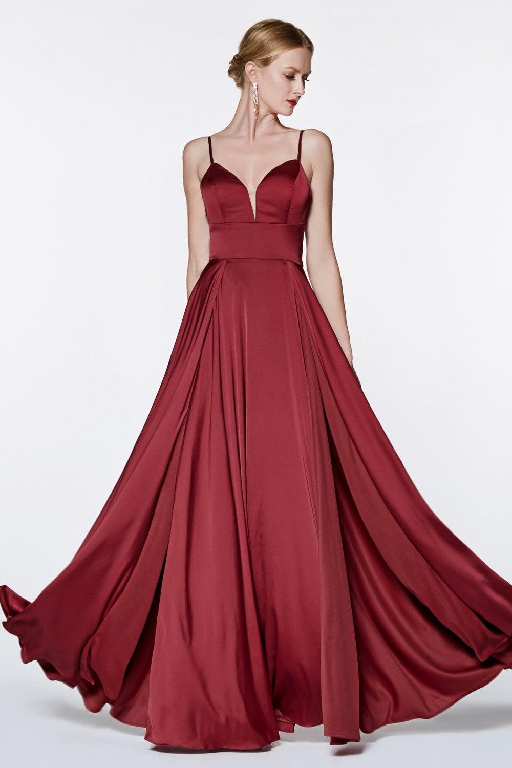 Long Sexy Satin Long Gown Prom Dress - The Dress Outlet Cinderella Divine