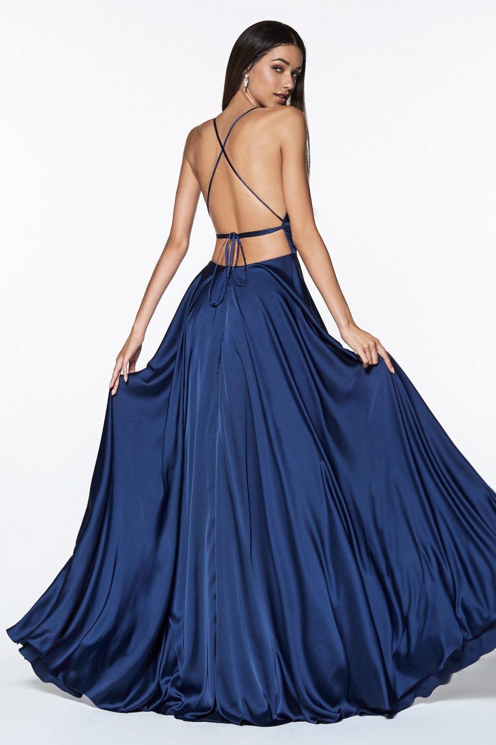 Long Prom Sexy Dress Evening Gown Navy