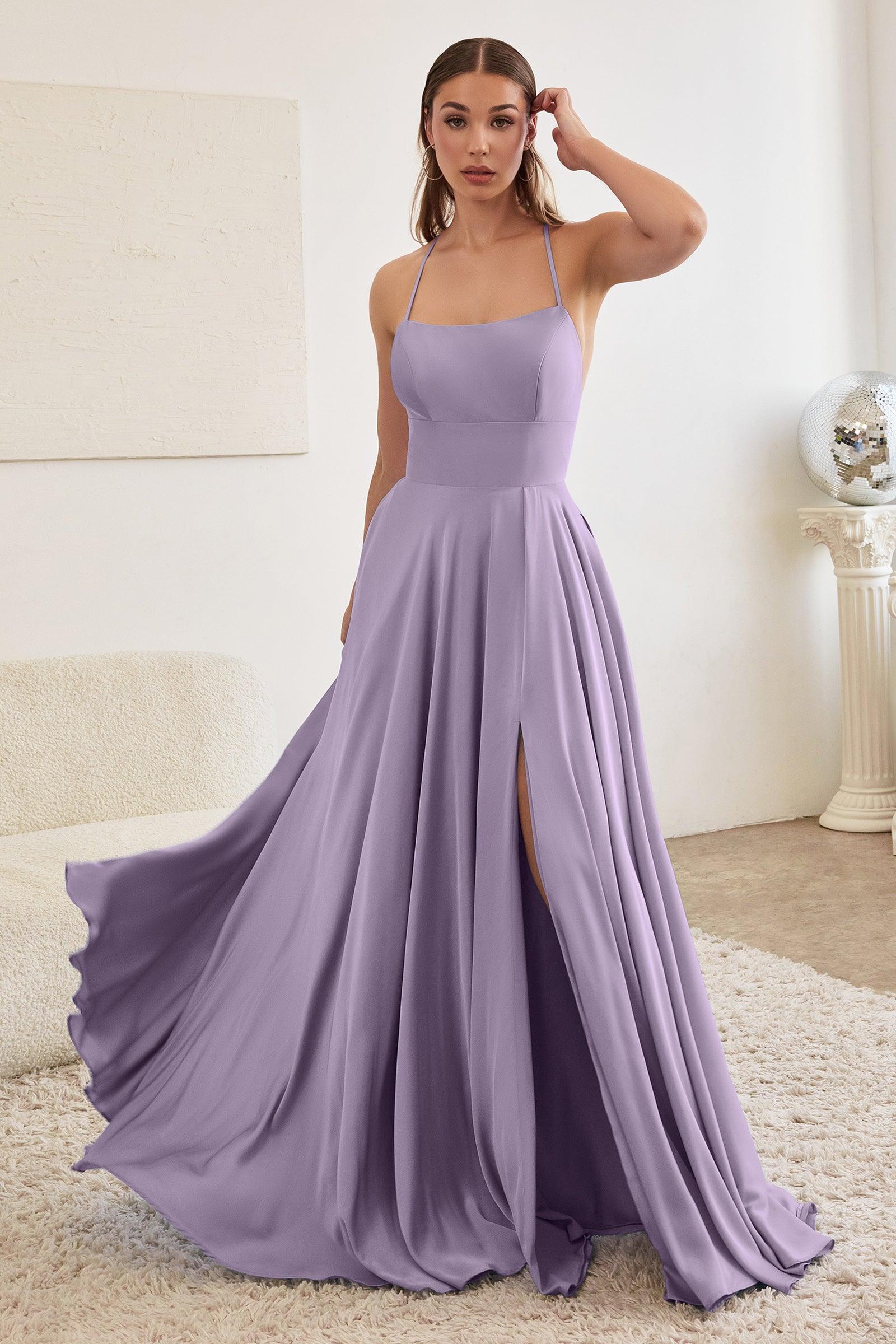 Halter Long Prom Dress Lavender