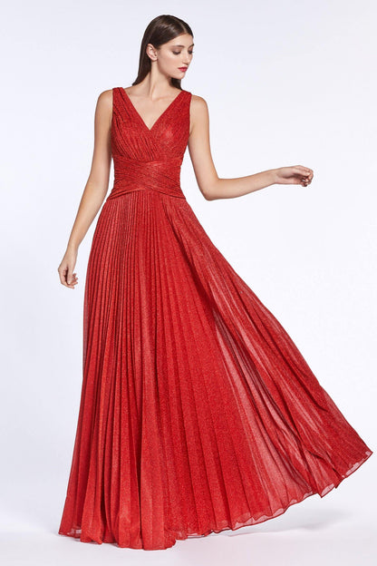 Lon Formal Sleeveless Metallic Prom Dress - The Dress Outlet Cinderella Divine