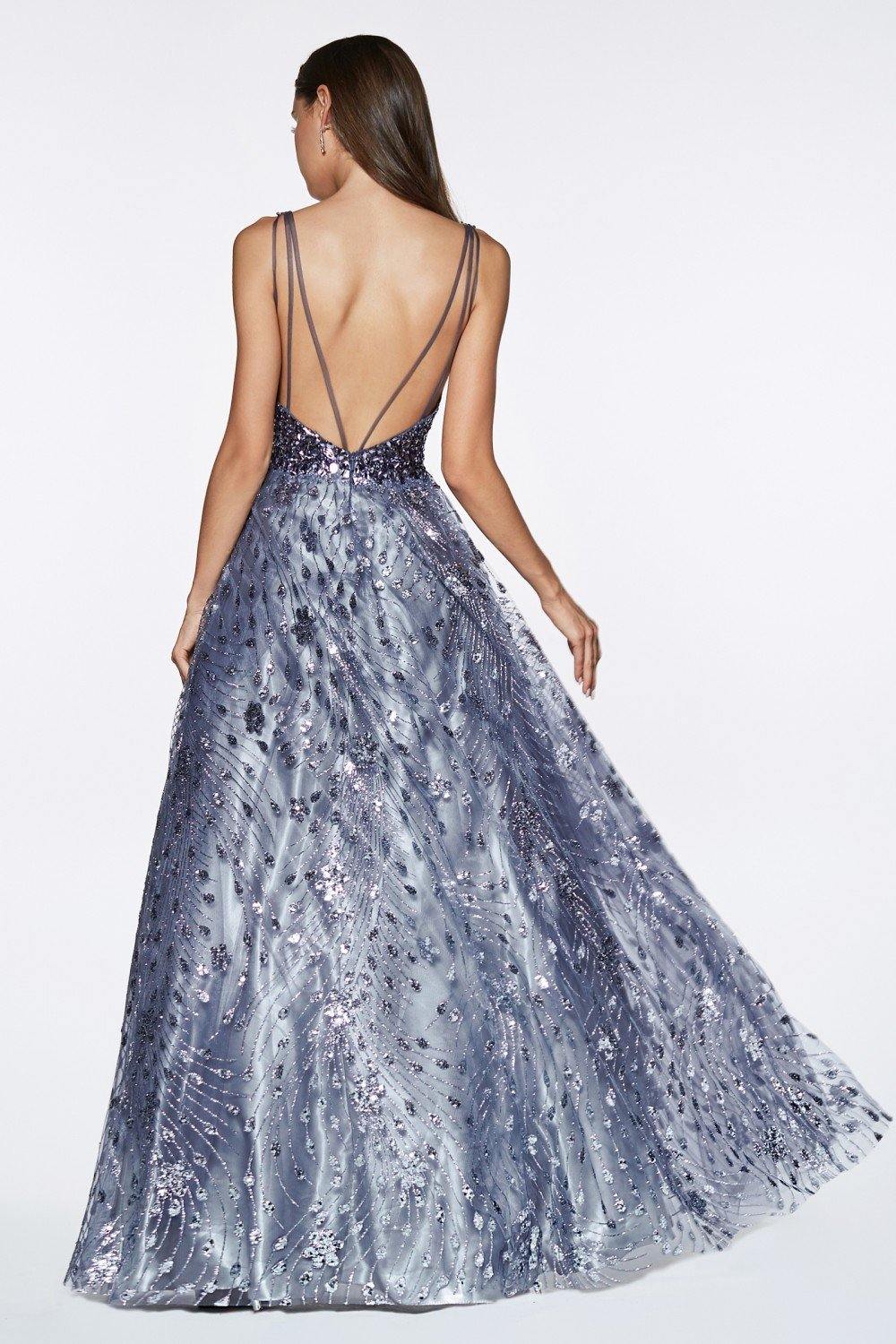 Long Glitter Prom Dress - The Dress Outlet