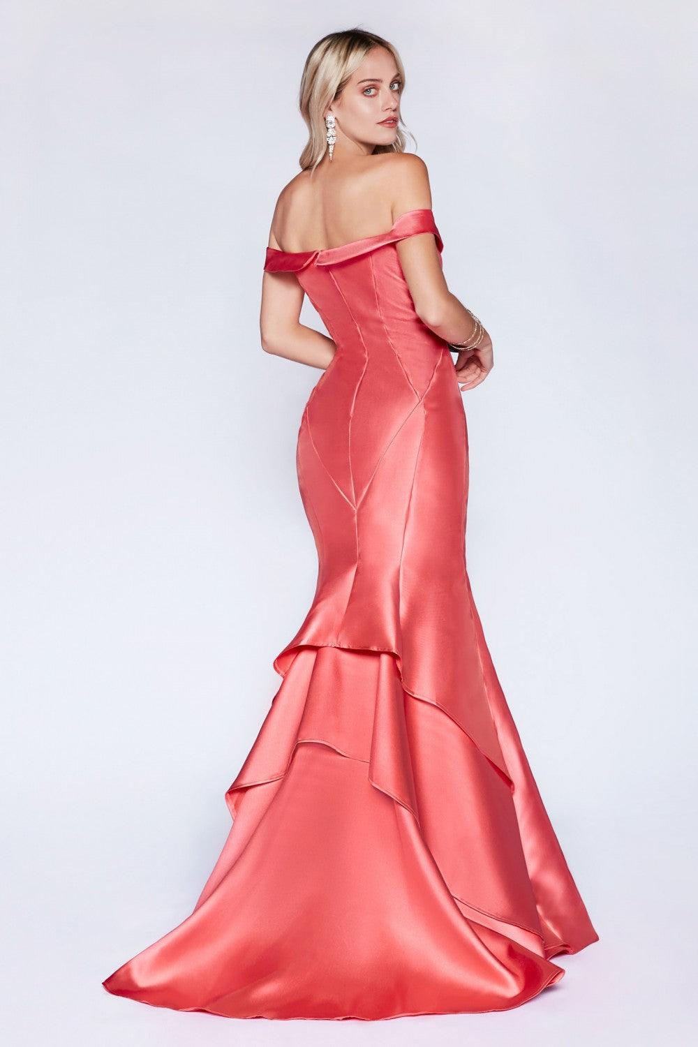 Prom Long Fitted Dress Formal Off Shoulder - The Dress Outlet Cinderella Divine