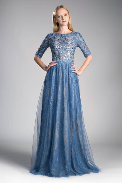 Long Sleeve Mother of the Bride Dress Formal - The Dress Outlet Cinderella Divine