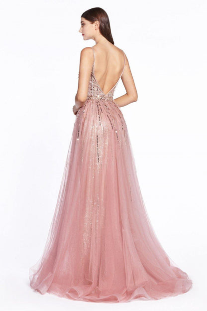 Long Evening Gown Spaghetti Strap Sexy Prom Dress - The Dress Outlet Cinderella Divine