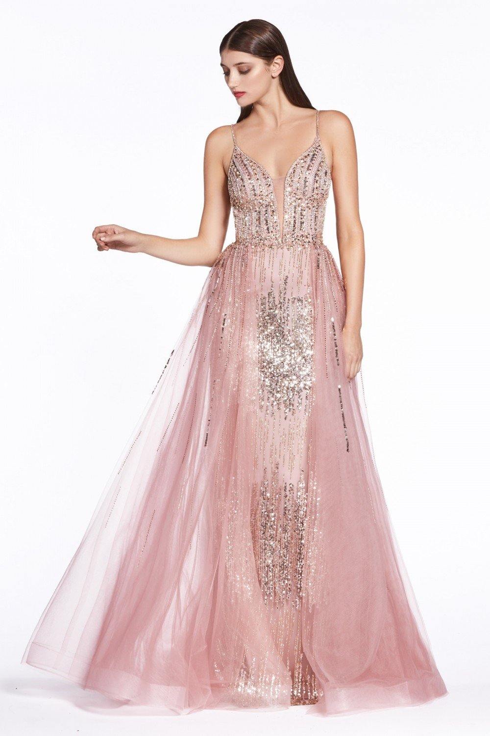 Long Evening Gown Spaghetti Strap Sexy Prom Dress - The Dress Outlet Cinderella Divine