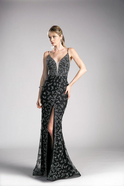 Prom Long Fitted Black Dress - The Dress Outlet