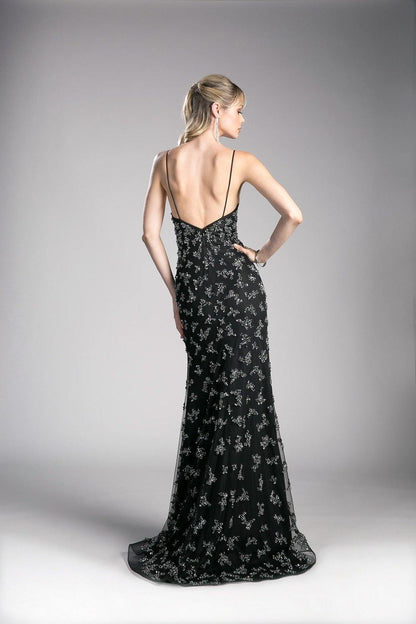 Prom Long Fitted Black Dress - The Dress Outlet