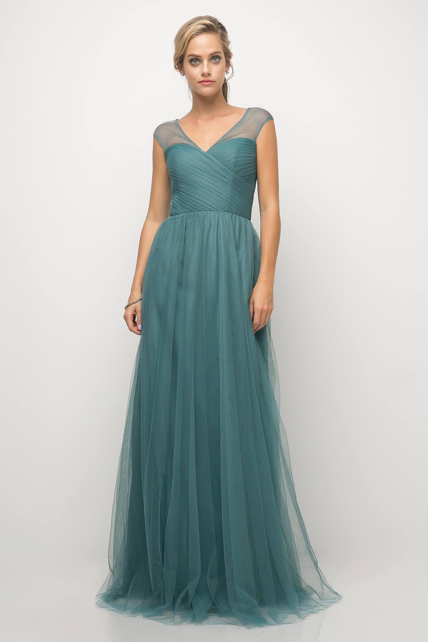 Long Plus Size Formal Dress Bridesmaid Gown Teal
