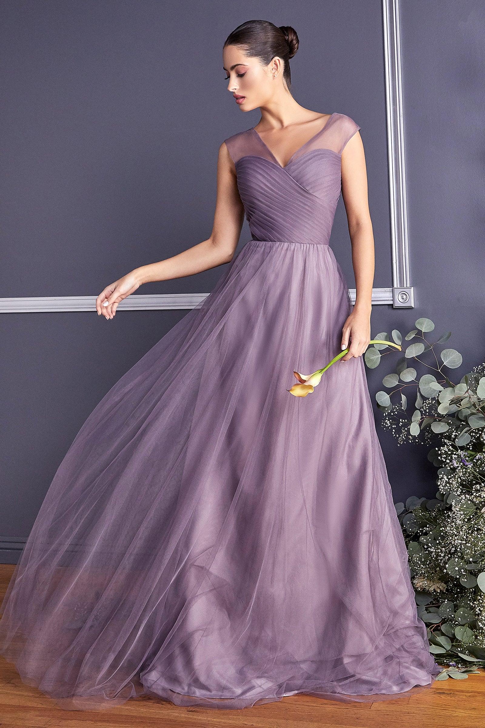 Long Plus Size Formal Dress Bridesmaid Gown French Lilac